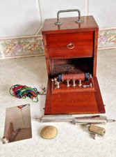 ANTIQUE 19th CENTURY CASED MEDICAL FARADIC ELECTRIC STIMULATOR VGC
