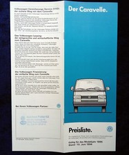 VW Bus T4 Caravelle price list