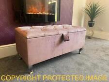 Ottoman Storage Box Chesterfield Velvet Blanket Toy Box  Pouffe Bench Footstool