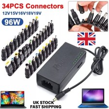 Multi-Voltage 96W Laptop Charger - 34 Tips AC/DC 12V-24V Universal Power Supply
