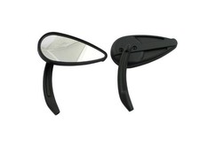 Harley-Davidson Retro teardrop mirror set. Black, aluminum grooved