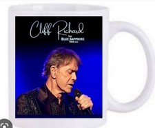 Cliff Richard blue sapphire tour coffee Mug Dishwasher Safe New & Boxed 