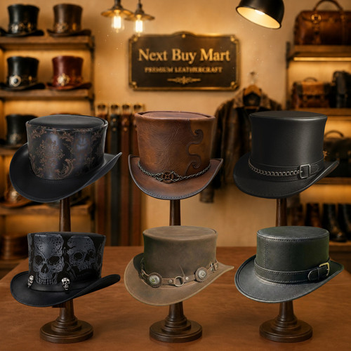 Steampunk top hats - leather,