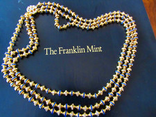 VTG Franklin Mint Twilight Blue Grotto Necklace-22K Plated-NEW IN BOX +Paperwork