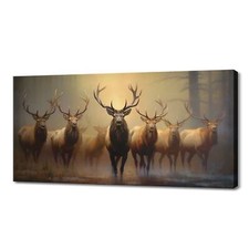 Majestic Deer Stag Family Canvas Print Art | Gift For Deer Lover |  Wall Hanging