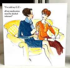FUNNY CARD FOR HER DRINKS AND