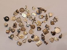 Job Lot - Assorted Vintage Bracelet Charms / Silver / Fish / Paddington / Skull