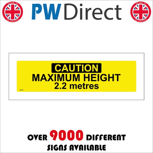 Sign caution maximum height - caution,