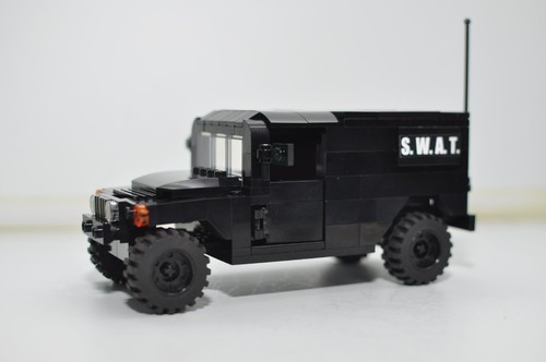 Custom black police swat - police, truck