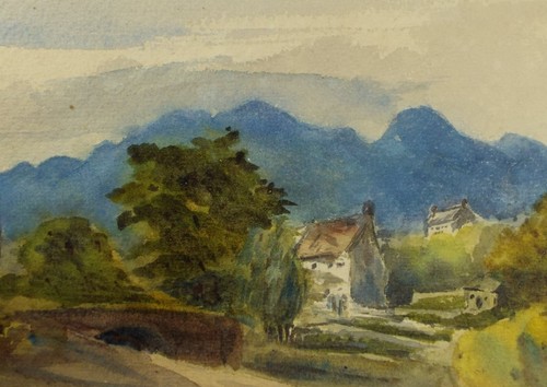 Original watercolour village - original,