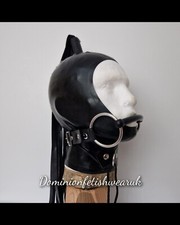 Black latex gag strap - black,