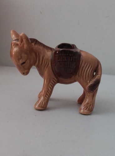 Ceramic donkey with - ceramic,