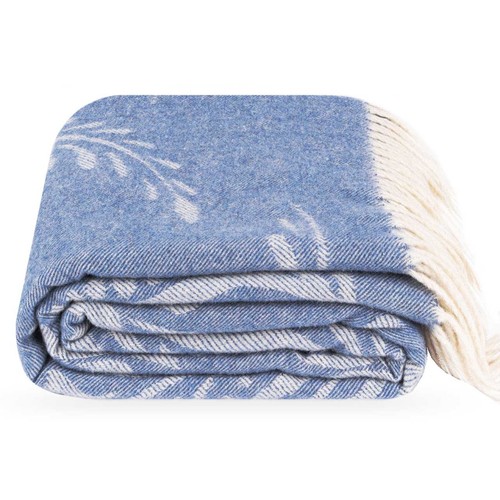 100 merino wool blanket - 100%, blue