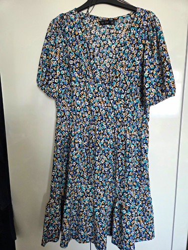 Black blue floral - &, wrap