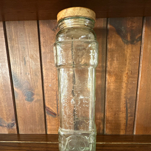 Clear glass square jar with - square,