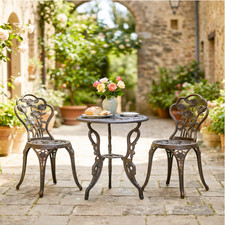 Cast aluminium bistro set - cast,