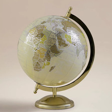 Cream & Gold World Globe