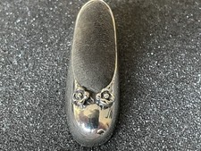 Vintage Sterling Silver Shoe Pin Cushion, Floral Ballet Slipper Figurine