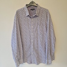 Jeff Banks London Long Sleeve Shirt Size XL Floral Pattern 100% Cotton