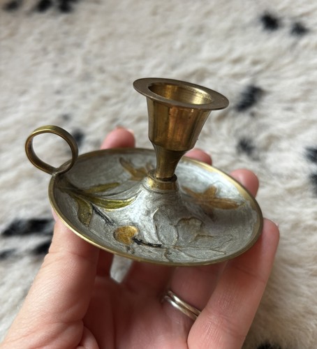 Vintage brass enamel - vintage,