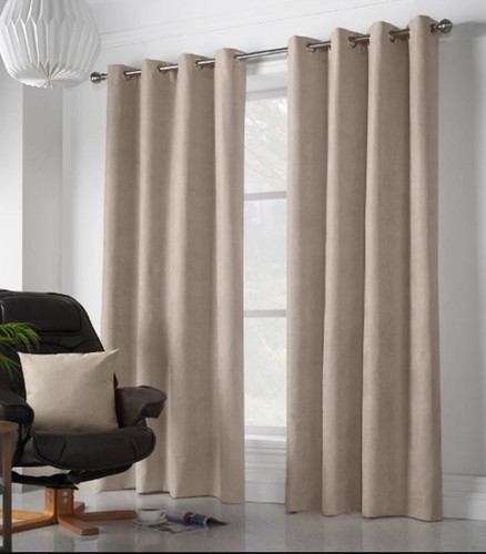 Pair eyelet curtains velvet - pair, of