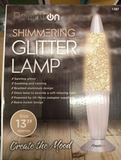 13 Inch Silver Glitter Lava Lamp Shimmering Powatron