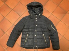 Ladies TOPSHOP Black Hooded Puffer Padded, Lined Jacket, Size 10 Petite.