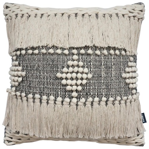 Tasselled knitted cushion - knitted,