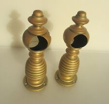 Antique Brass Curtain Pole Holders Brackets Old Hangers Victorian Guard Rail