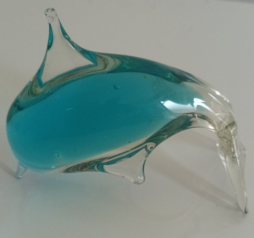 Blue clear glass crystal - blue,