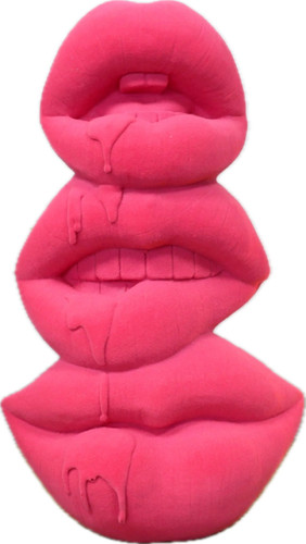 Flocked pink lips - flocked,