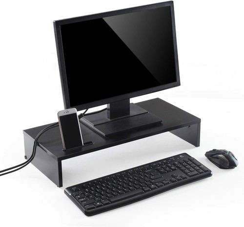 Wooden monitor single shelf - wooden,