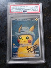 Grey Felt hat Van Gogh Pikachu PSA 10 Veronica Taylor Signed Auto 10 Pokemon