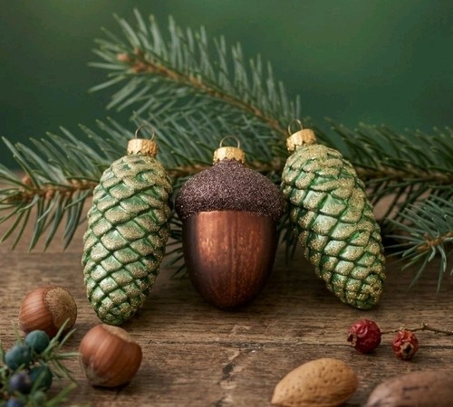 Pine cone acorn christmas - acorn,
