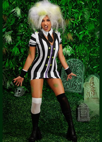 Womens striped beetlejuice - striped,
