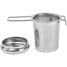 Stainless Steel Mesh Tea Infuser Strainer Metal Loose Leaf Cup Filter With Lid