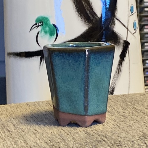 Bonsai pot japan glazed - pot, footed