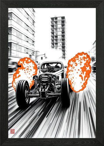 Dragster launching fire from - launching,