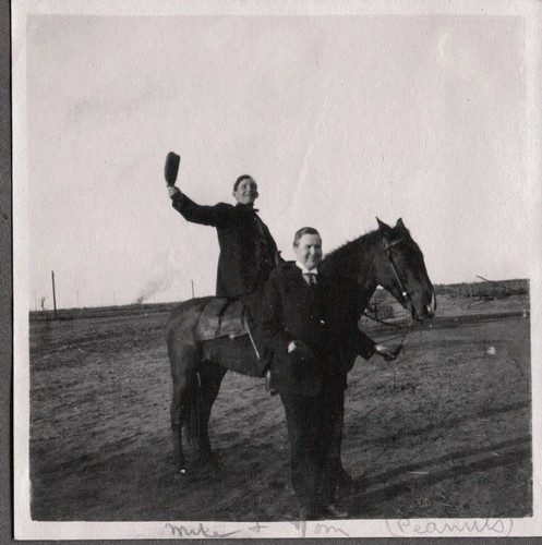 Vintage photograph men - men's, horse