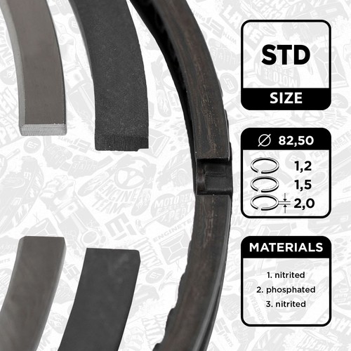 Piston ring kit - piston, audi