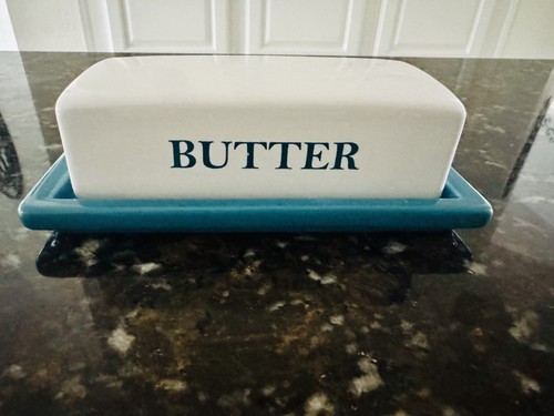 Butter dish with lid turquoise - butter,