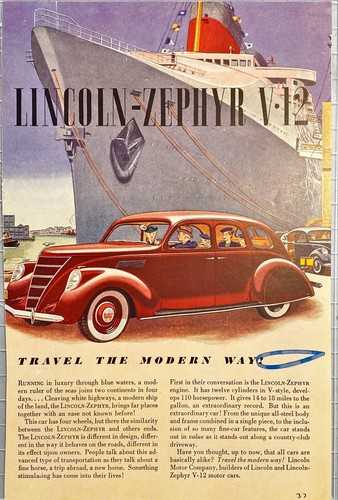 Lincoln zephyr travel - zephyr, "travel