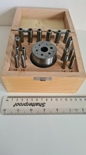 USED Clock Makers Staking Tool Punch Set in Wooden Box with 16 Punches Repair
