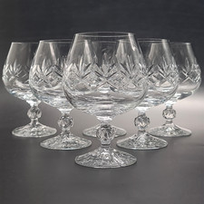 Cut Crystal Brandy Glasses Set