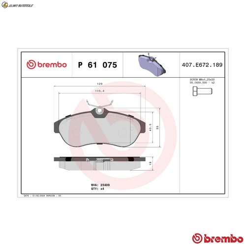 Brake pad set - , p