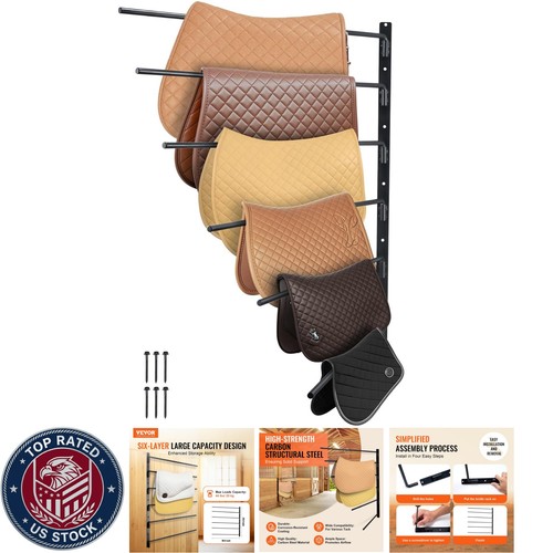 Wall mounted saddle rack 9 - wall,