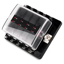 10 Way Blue Fuse Box With LED