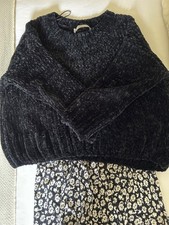 Zara black velvet chenille jumper size small