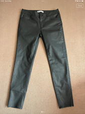 Zara ladies black coated jeans trousers size EUR 42 UK 14