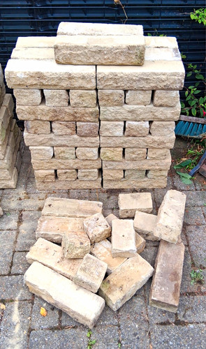 Beige buff concrete bricks - concrete,